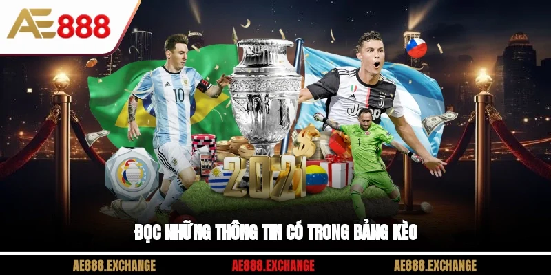 Đọc những thông tin có trong bảng kèo